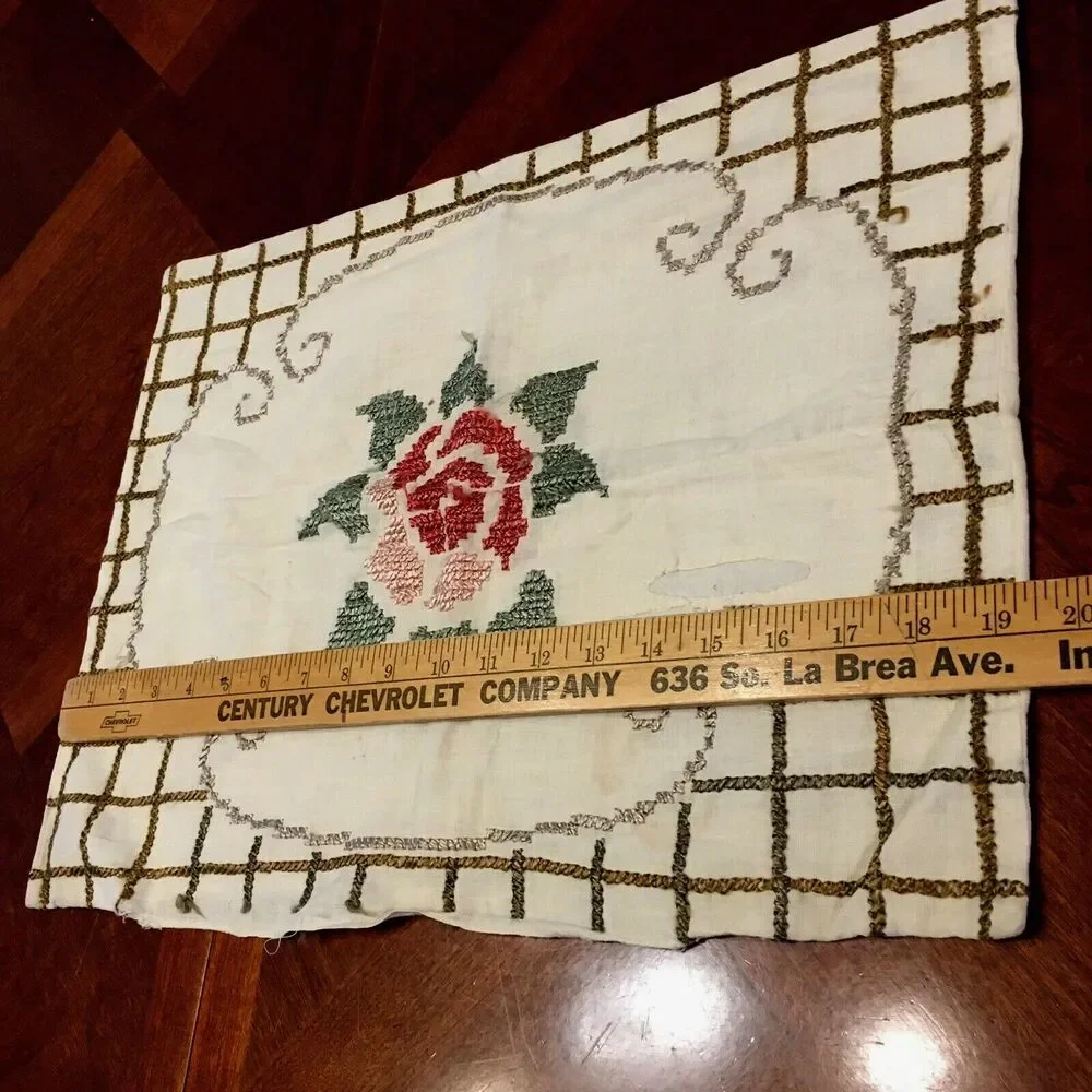 Antique Vintage Pillow Cover Embroidery Accent Pillow